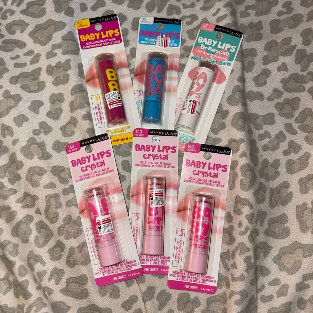 Maybelline Baby Lips Assorted Pink, Blue & Teal Lip Balms